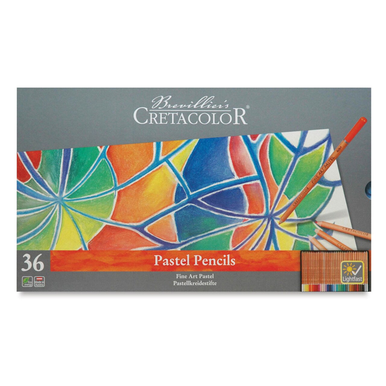 Cretacolor Fine Art Pastel Pencil Set - Set of 36, Tin Box, Assorted Colors